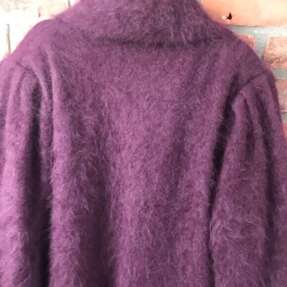 D & D Vintage Angora Cardigan Sweater Coat Jacket Warm Lined Pockets Soft Coay L - Picture 7 of 16